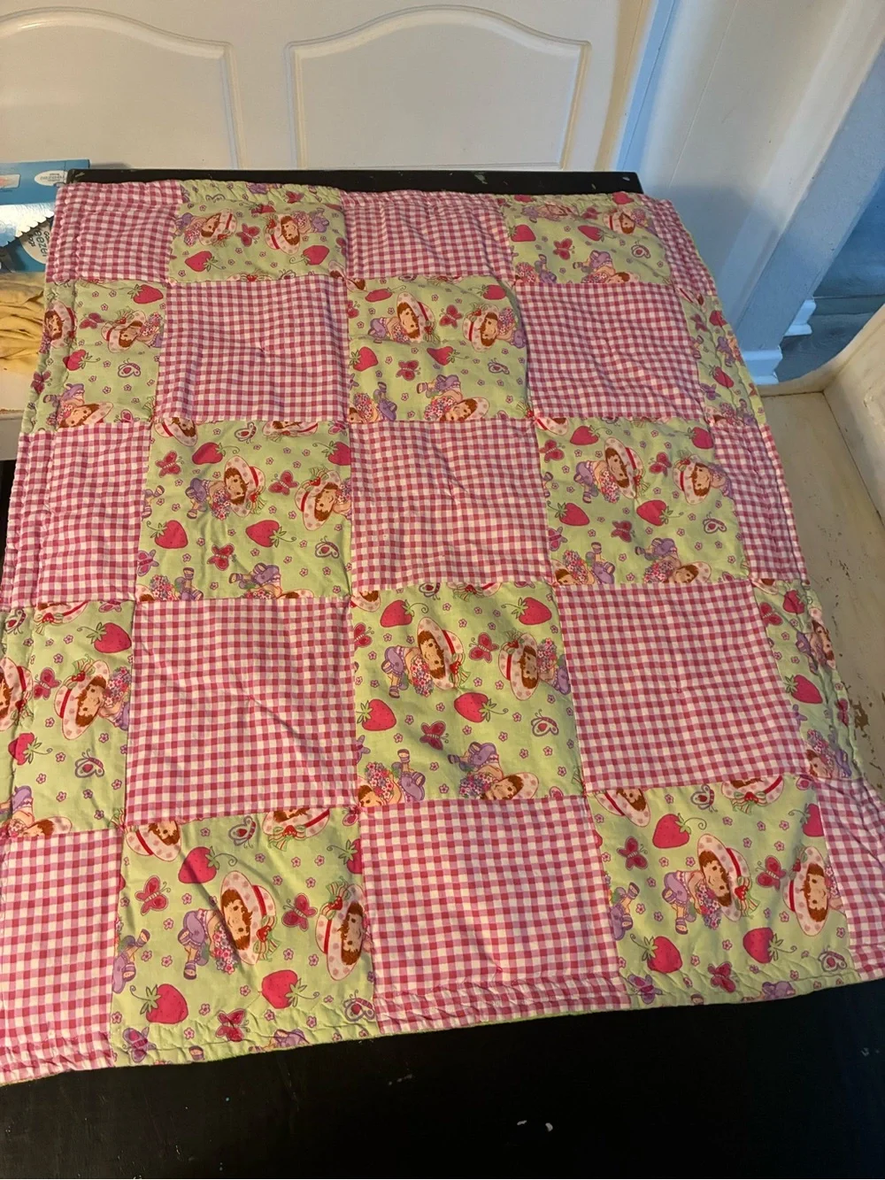 Strawberry Shortcake Gingham Patchwork Child’s Quilt
